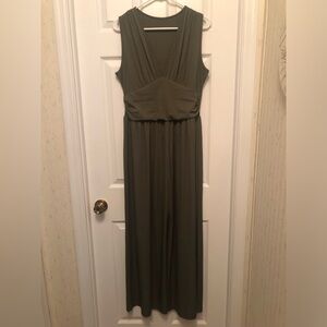 SHEIN Olive Green Sleeveless Jumpsuit